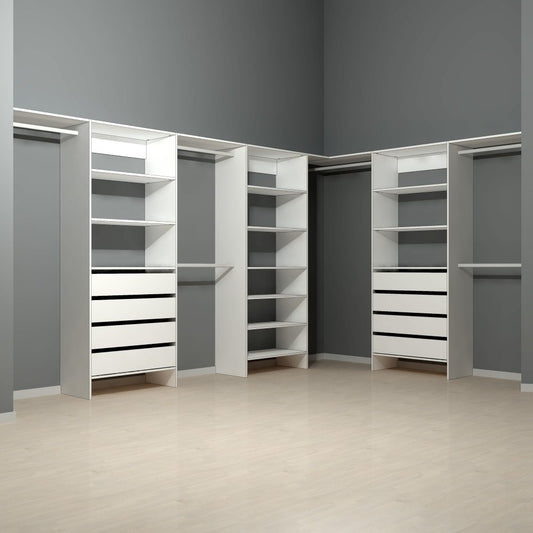 Deluxe 800 Walk-In Wardrobe Trio L3DDS – White