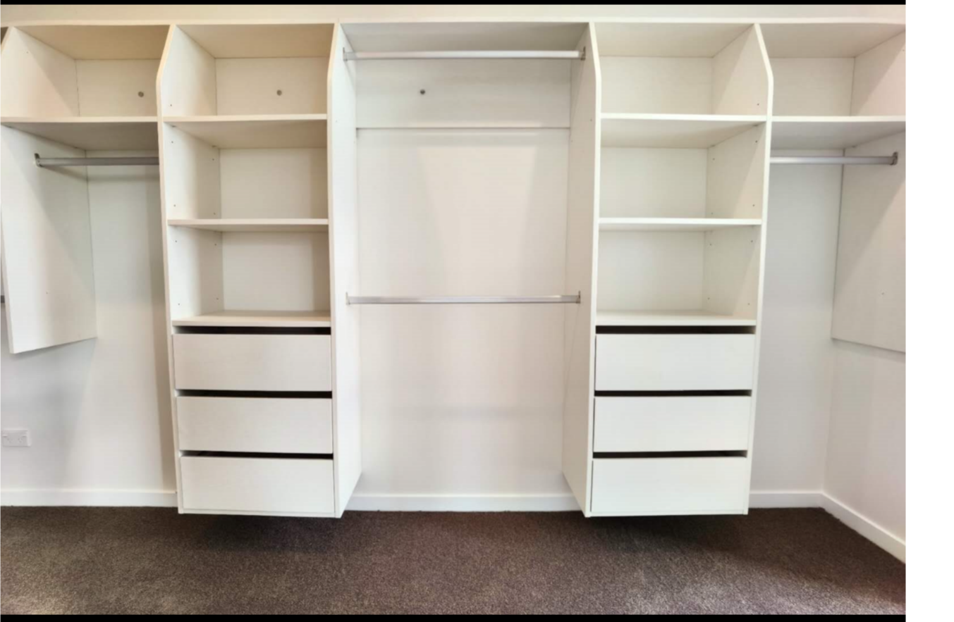 Deluxe Wardrobe Drawer Duo – White 800mm