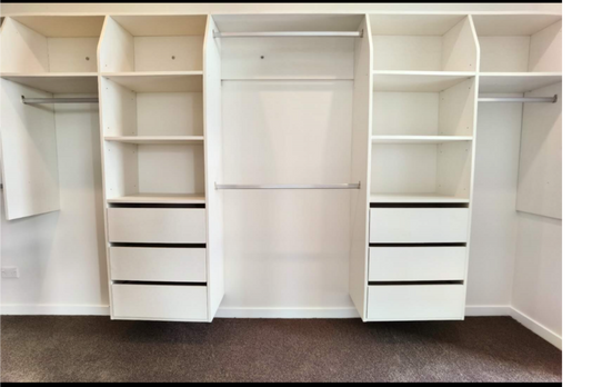 Deluxe Wardrobe Drawer Duo – White 800mm