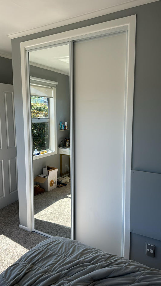 Double Sliding Doors: Mirror / White