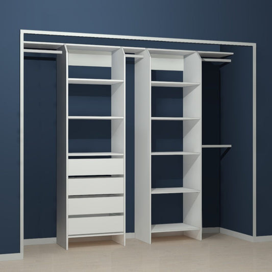 Essential 600 Wardrobe Drawer & Shelf Duo – White