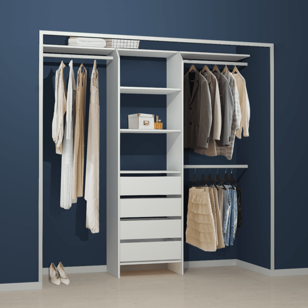 Essential 600 Wardrobe 4-Drawer Tower – White